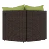 Garten-Ecksofas mit Kissen 2 Stk. Braun Poly Rattan Produktbild-Vorschau 3