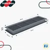 A gray ventilation grille with dimensions indicated by measurement lines and text. Náhled obrázku produktu