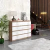 Kommode Wotan Eiche / Weiß Hochglanz mit 8 Schubladen – Produktbild-Vorschau 4