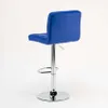 A blue bar stool is shown from the side against a white background. Produktbild-Vorschau