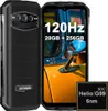 A product shot of a rugged smartphone, displayed next to a graphic detailing its specifications. Produktbild-Vorschau