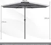 Parasol COSTWAY 350cm, duży parasol ogrodowy z korbką i 8 Podgląd zdjęcia produktu 3