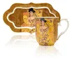 HOME ELEMENTS Porzellanbecher 360 ml mit Untersetzer, Klimt Produktbild-Vorschau 2