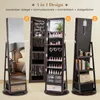 COSTWAY Armoire à bijoux pivotante à 360°, armoire à glace, Voir les images du produit 4