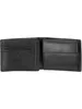 An open black leather wallet is shown against a white background. Produktbild-Vorschau