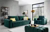 Sofagarnitur 3+1 Sitzer Hocker Garnituren Samt Stoff 3tlg Produktbild-Vorschau 1