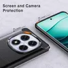 A close-up view of a smartphone case, highlighting its screen and camera protection features with measurement callouts. Produktbild-Vorschau