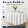 Tischdecke weiß oval 160x220 cm damast Ornamente bügelfrei Produktbild-Vorschau 1