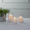 LED Windlicht 'Twinkle' - Echtwachs - mechanische Flamme - Timer - H: 15cm - weiß Produktbild-Vorschau