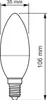 A diagram of a light bulb with dimensions indicated. Náhled obrázku produktu
