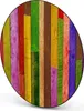 Design Stahlmagnettafel Schwarz Rund 47cm Holz Collage Bunt Produktbild-Vorschau 5
