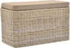 KRINES HOME Rattan Wäschekorb Wäschetruhe Sitz gepolstert Produktbild-Vorschau 1