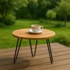 Table basse ronde, chêne naturel, 50 cm, pieds métalliques, Voir les images du produit 2