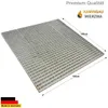 A metal grate is shown from a slightly elevated diagonal angle on a white background. Dimensions are indicated with arrows and text. Anteprima dell’immagine prodotto