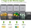 Tablettenbox 7 Tage 2 Stück, SUKUOS 2X Pillendose 7 Fächer, Produktbild-Vorschau 5