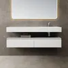doporro Meuble de Salle de Bain Blanc Mat Ensemble de 2 Voir les images du produit 3