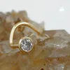 Nosový cvoček 2,5 mm špirála so zirkónmi biela 9Kt ZLATO Náhľad obrázku produktu 2