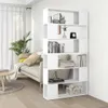 vidaXL Regálová priehradka na knihy biela 100x24x188 cm Náhľad obrázku produktu 2
