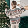 ASKSA Damen Colorblock Rundhals Pullover Weihnachtspullover Produktbild-Vorschau 4