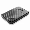 A black and white image of a Verbatim external hard drive with a checkered pattern on top. Voir les images du produit