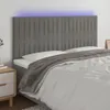 vidaXL LED Kopfteil Hellgrau 160x5x118/128 cm Samt Produktbild-Vorschau 2