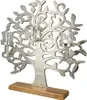 GILDE Teelichtleuchter, Lebensbaum, Aluminium, Mangoholz, Produktbild-Vorschau 2