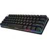 A black gaming keyboard with RGB lighting. Produktbild-Vorschau