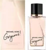 A product shot of Michael Kors Gorgeous Eau de Parfum for women, shown next to its packaging. Voir les images du produit