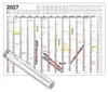 DIN A2 Wandkalender 2027 Abwischbar Gerollt mit 4 Eddings – Produktbild-Vorschau 1