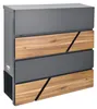 Briefkasten mit Holzdekor, Anthrazit, 370x370x105mm Produktbild-Vorschau 1