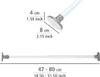 Product dimensions and a visual representation of an extendable pole. Produktbild-Vorschau