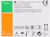 The image shows the packaging of a medical product, with various symbols and text indicating its properties and manufacturer. Voir les images du produit