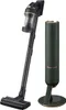 A green and black cordless vacuum cleaner with its charging stand. Anteprima dell’immagine prodotto