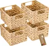 HMF Aufbewahrungskorb Korb geflochten aus Wasserhyazinthe Seegras 4er Set Größe S 22 x 17 x 12 cm Nahaufnahme Produktbild-Vorschau