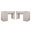 Two identical gray desks with drawers are shown side by side against a white background. Produktbild-Vorschau