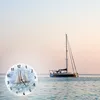 Segelschiff Wasserfarbenoptik Wanduhr aus Alu Produktbild-Vorschau 5