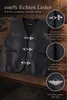 PAULGOS gilet in pelle biker cowl club waistcoat chopper Anteprima dell’immagine prodotto 5
