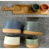 4er-Set Keramik-Servierschalen Bambustablett Produktbild-Vorschau 4