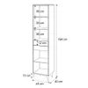 A diagram of a tall, narrow cabinet with dimensions indicated by measurement lines and text. Produktbild-Vorschau