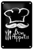 Blechschild Essen 12x18cm Bon Appetit Restaurant s/w Produktbild-Vorschau 1