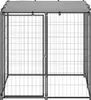 vidaXL Psia búda 110x110x110 cm Oceľová čierna Náhľad obrázku produktu 1