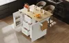 Îlot de cuisine XL blanc (135 x 46-74 cm) avec plan de Voir les images du produit 4