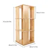 A wooden rotating bookshelf with dimensions indicated. Podgląd zdjęcia produktu