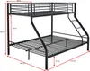 Łóżko piętrowe Trixie 90x200 i 140x200 - metalowe - czarny Podgląd zdjęcia produktu 7