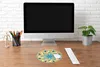 MuchoWow® Mauspad Mousepad Blume - Blätter - Blau 30x30 cm Produktbild-Vorschau 4