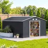 Outsunny Abri de jardin avec fondation en métal, gris Voir les images du produit 10