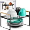 A kitchen shelf organizer with various kitchenware items like bowls, mugs, and plates. Anteprima dell’immagine prodotto