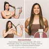Collage showing a woman using a hair dryer and styler, with a close-up of the product attachment. Voir les images du produit