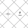 A schematic diagram showing dimensions and a hole symbol on a grid background. Produktbild-Vorschau
