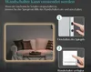 An illuminated mirror reflecting a living room scene, with instructional graphics on the right. Anteprima dell’immagine prodotto